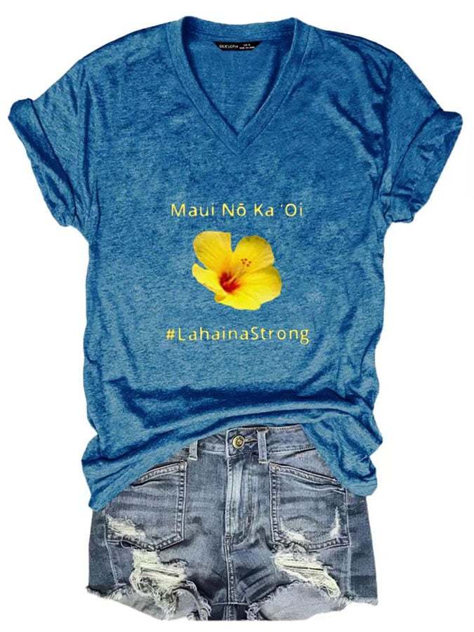 Women's Lahaina Strong V Neck T-Shirt