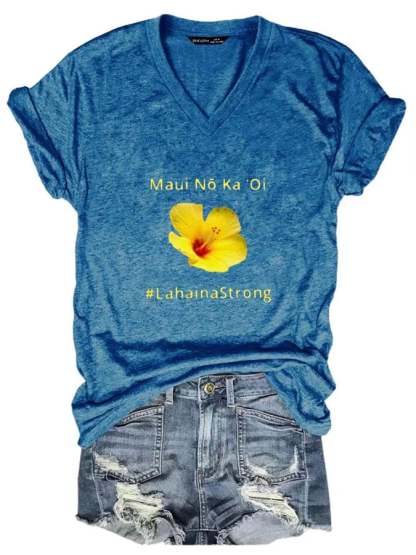 Women's Lahaina Strong V Neck T-Shirt