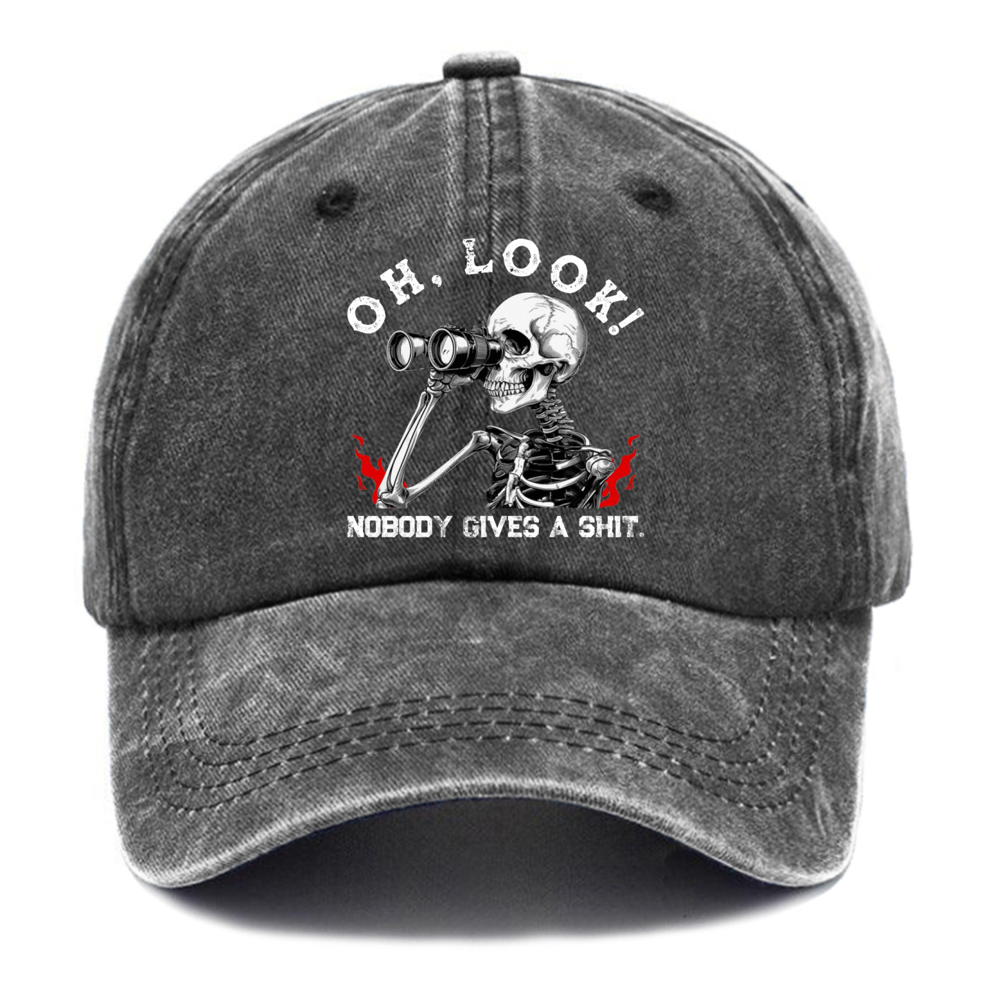 Personalized "Oh Look Nobody Gives A Shit" Custom Washed Baseball Caps