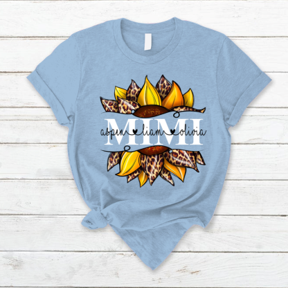 Leopard Yellow Sunflower Mimi And Kids CL01 T-Shirt