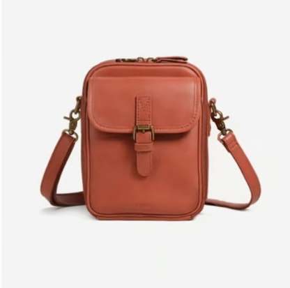 🔥LAST DAY 49% OFF- Crossbody Leather Bag - Brown / 20.5 x 15 x 6.5 cm