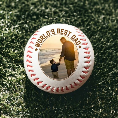 Personalized Fathers Day - Gifts for Dad - World's Best Dad - Engrave Your Favorite Photo on Baseball Balls - Custom photo Baseball Balls