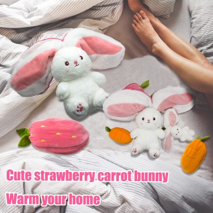 🍓Strawberry Bunny Transformed into Little Rabbit🎀 Fruit Doll Plush Toy🐰