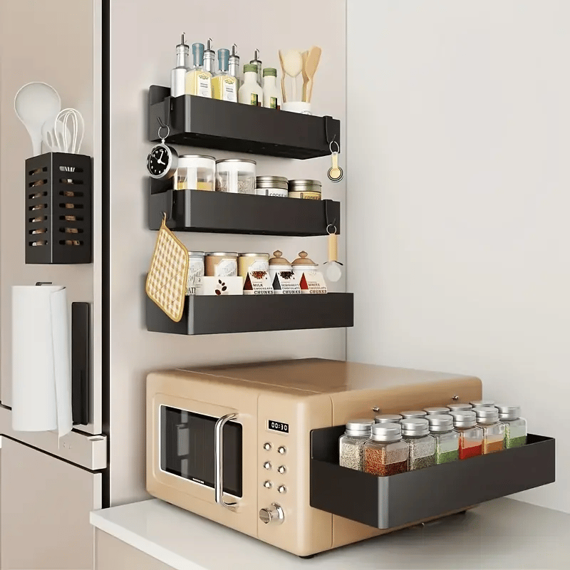 🧲Punch-free Magnetic Storage Rack Organize —— Space-saving Kitchen Organizer🌟