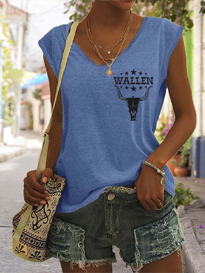 Women's Wallen Last Night We Let The Liquor Talk Pint Print Vest