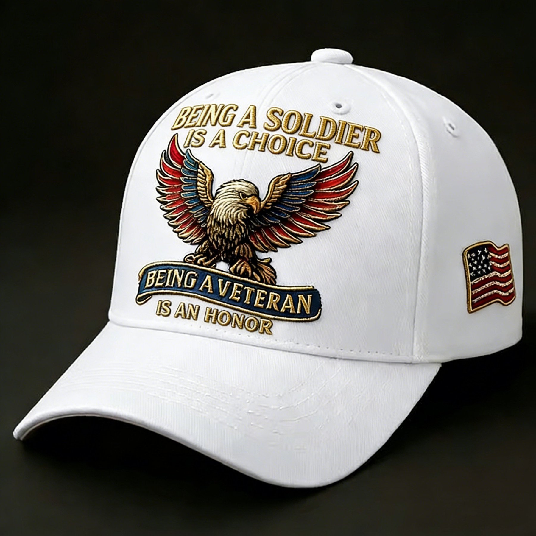 🦅 “Being a Soldier, Being a Veteran”  Commemorative Cap(Printed pattern)