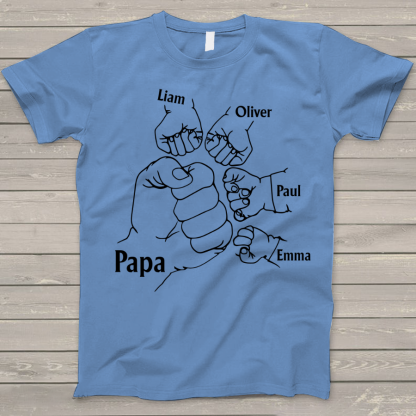 Papa And Kids Hand, Birthday Gift For Papa T-Shirt