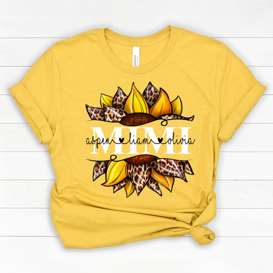 Leopard Yellow Sunflower Mimi And Kids CL01 Classic Canvas