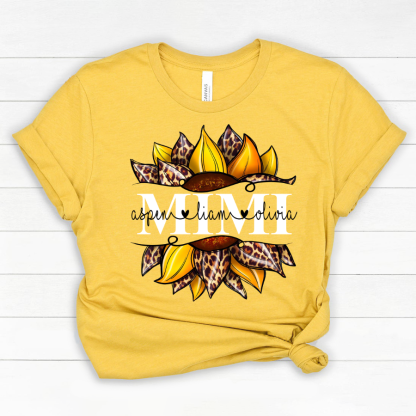 Leopard Yellow Sunflower Mimi And Kids CL01 Classic Canvas