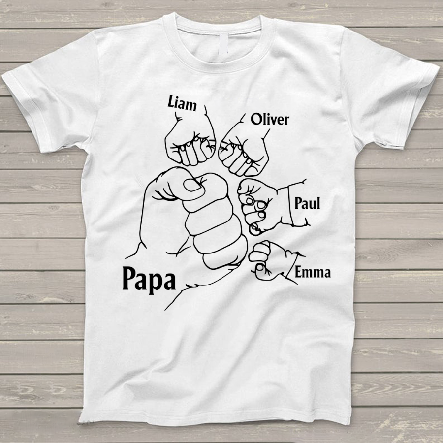 Papa And Kids Hand, Birthday Gift For Papa T-Shirt