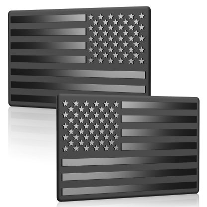 🔥3D All-Black American Flag Emblem Decal