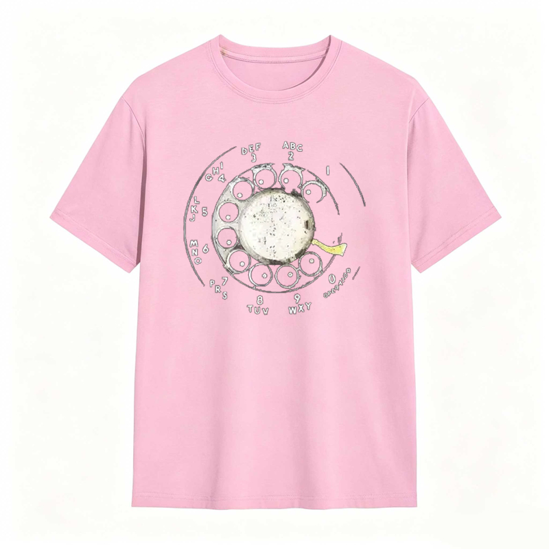 Vintage Rotary Phone Dial Pattern T-Shirt