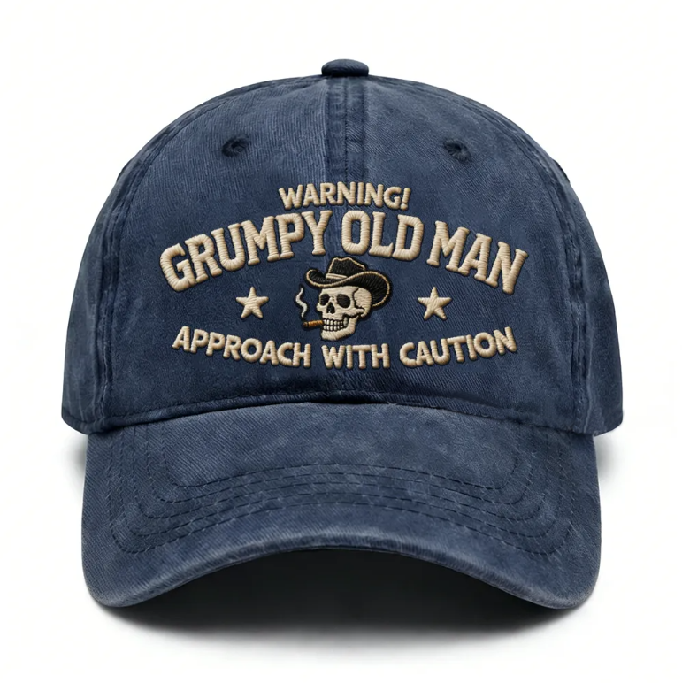 Warning Grumpy Old Man Embroidery Cap