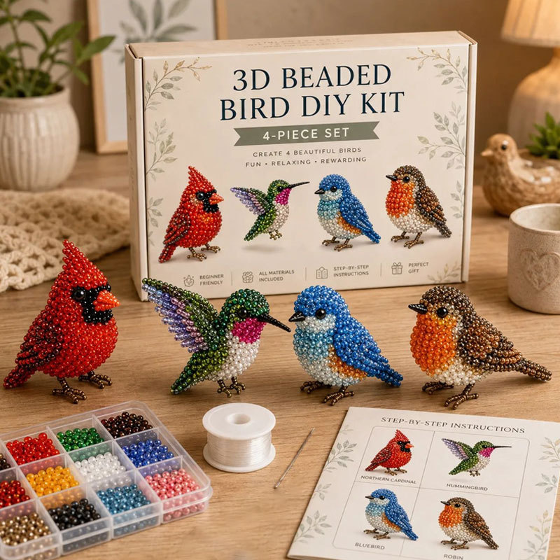 🧵✨ Tiny 3D Beaded Animal DIY Kit