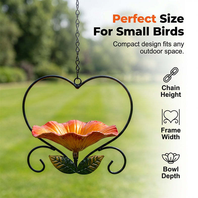 💖🐦 Heart-Shaped Bird Feeder – Floral, Hanging,Perfect for Backyard or Balcony 🏡