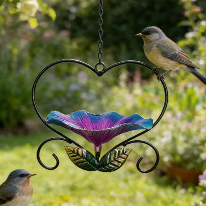 💖🐦 Heart-Shaped Bird Feeder – Floral, Hanging,Perfect for Backyard or Balcony 🏡