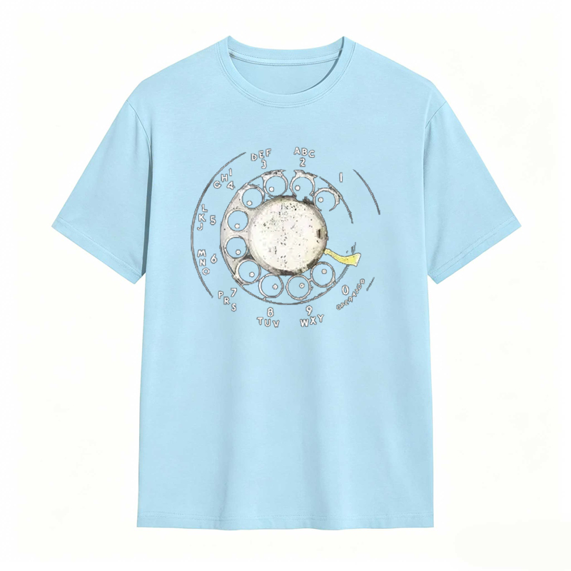 Vintage Rotary Phone Dial Pattern T-Shirt