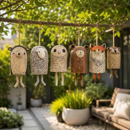Handmade Whimsical Animal Wind Chime Ornaments