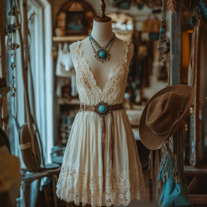 Women Elegant Vintage Lace Dress