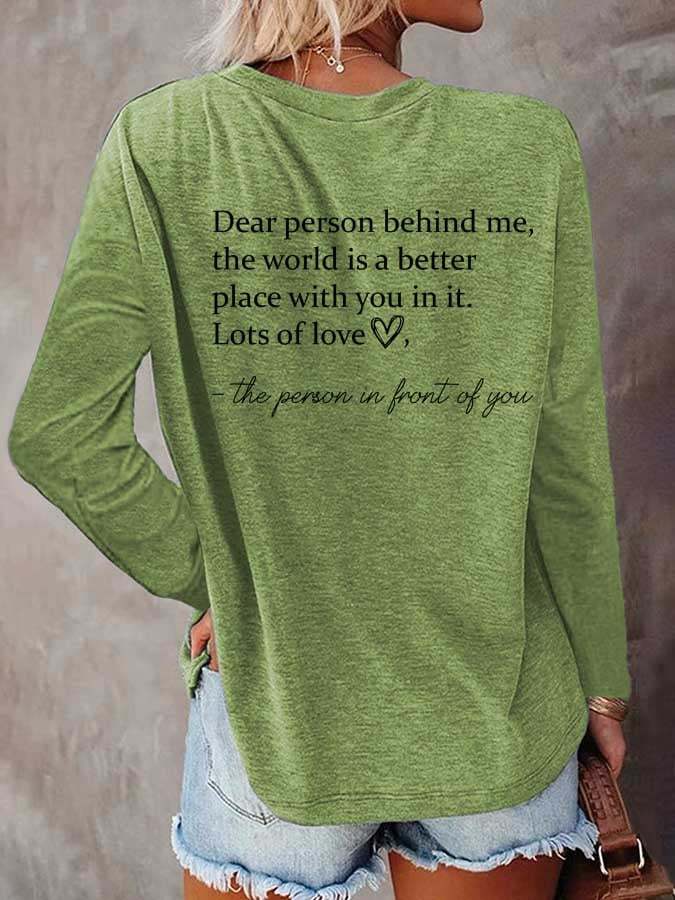 Women's The World Is A Better Place With You In It Print T-Shirt