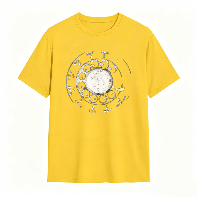 Vintage Rotary Phone Dial Pattern T-Shirt
