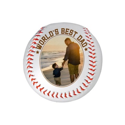 Personalized Fathers Day - Gifts for Dad - World's Best Dad - Engrave Your Favorite Photo on Baseball Balls - Custom photo Baseball Balls