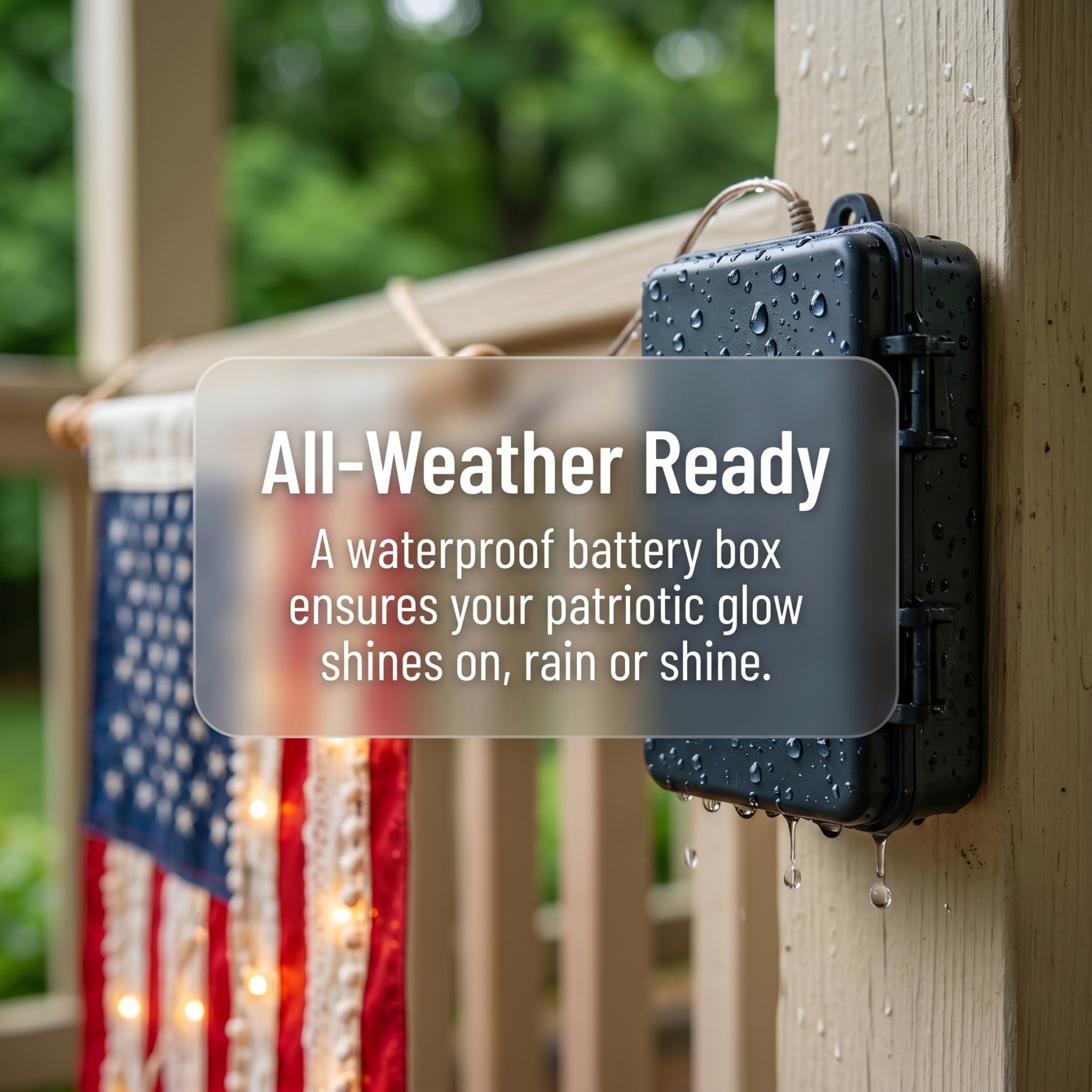 4 x 2.3 Ft Lighted Rag American Flag Banner