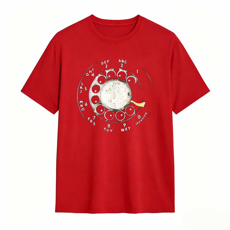Vintage Rotary Phone Dial Pattern T-Shirt