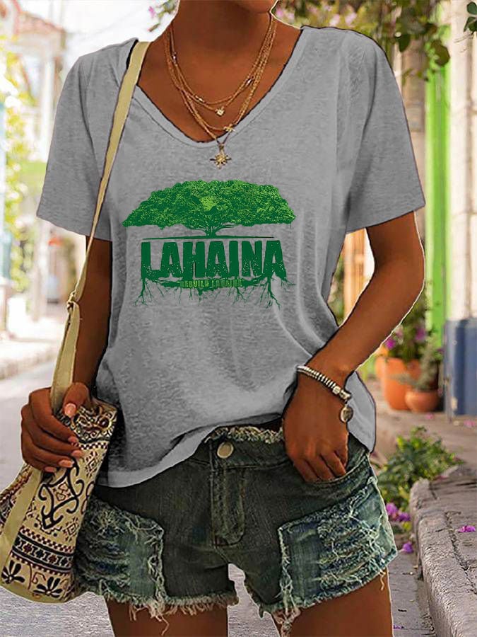 Women's Rebuild Lahaina V-Neck T-Shirt