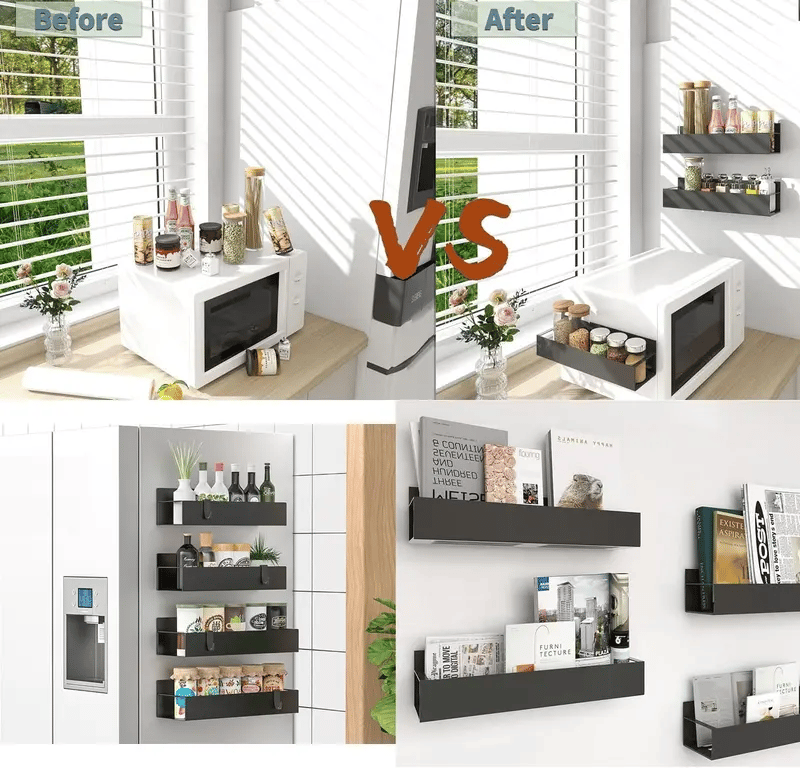 🧲Punch-free Magnetic Storage Rack Organize —— Space-saving Kitchen Organizer🌟