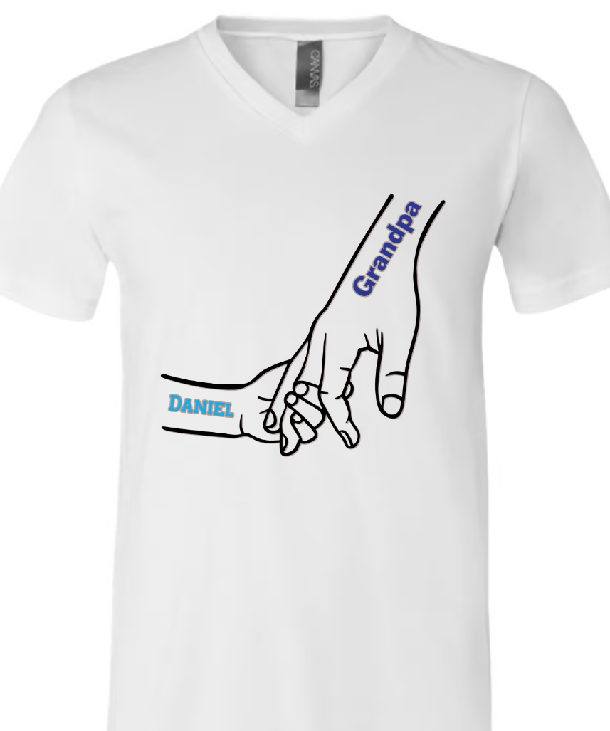 Grandpa And Kids Hold Hand