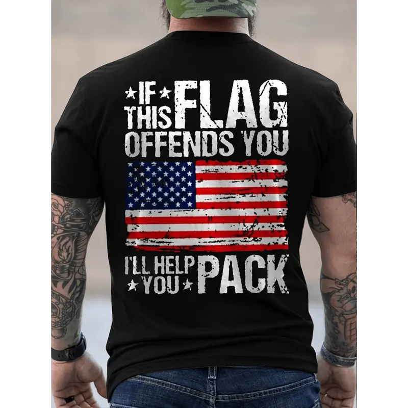 Summer T Shirts Mens Patriotic American Flag T Shirt