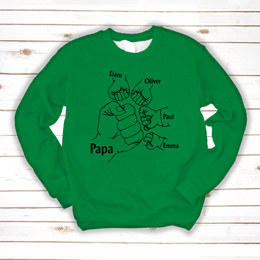 Papa And Kids Hand, Birthday Gift For Papa Sweatshirt