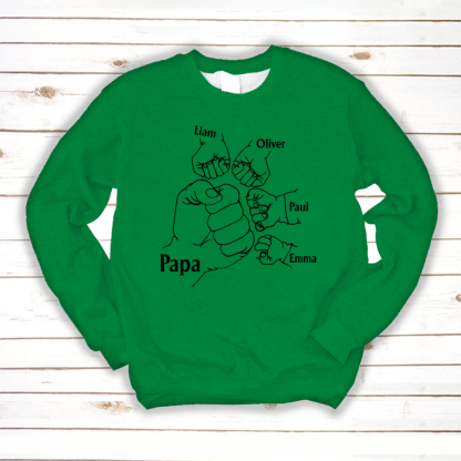Papa And Kids Hand, Birthday Gift For Papa Sweatshirt