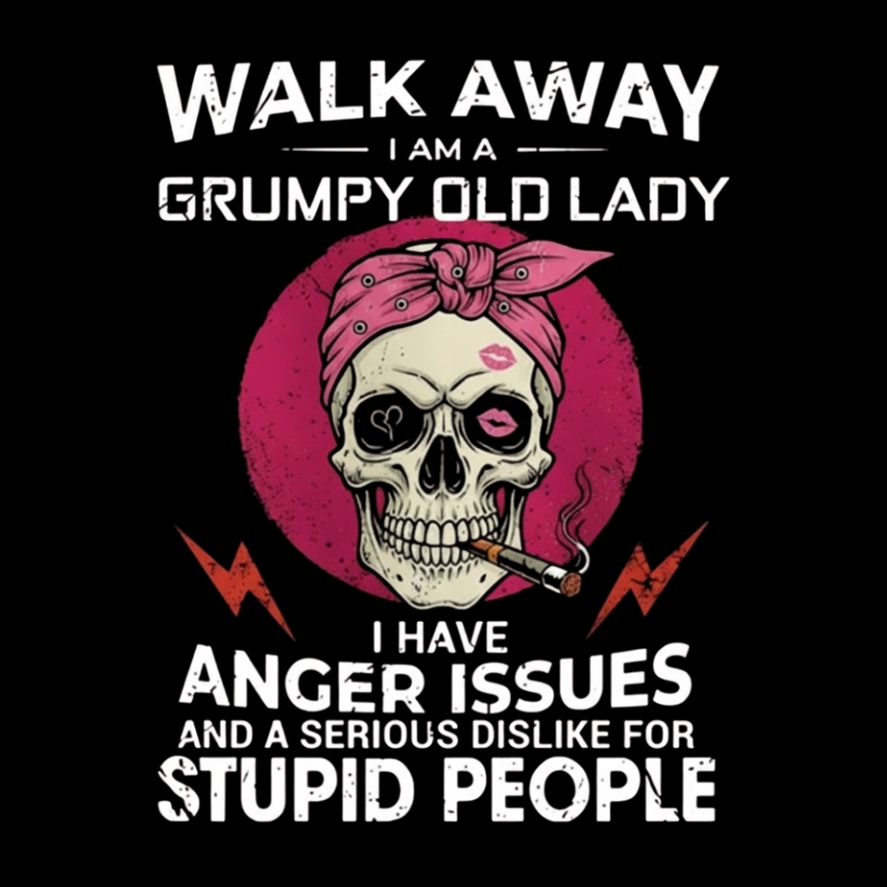 Walk Away I'm A Grumpy Old Lady Custom Year Of Birth Women's V- T Shirt