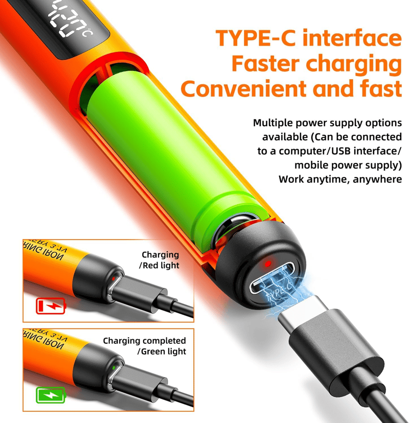 🌡️ Adjustable Temperature Soldering Iron – LCD Screen DIY Kit with Organizer Box ✨ - Grey