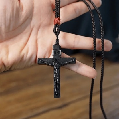 ️100% Handmade Jesus Cross Wooden Necklace