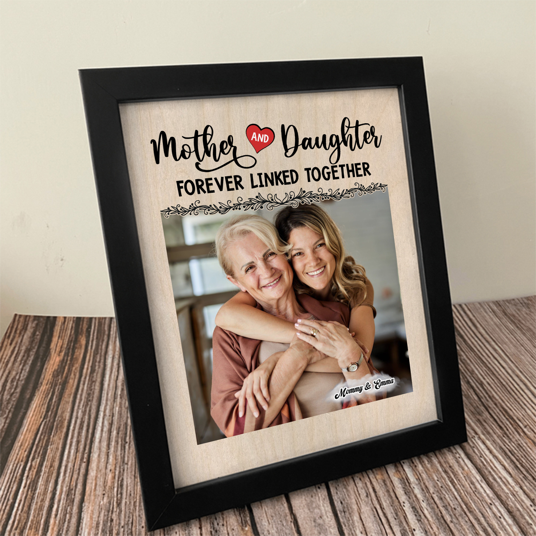 Custom Photo Mom And Daughter Forever Linked Together Personalized Picture Frame CH07 895306