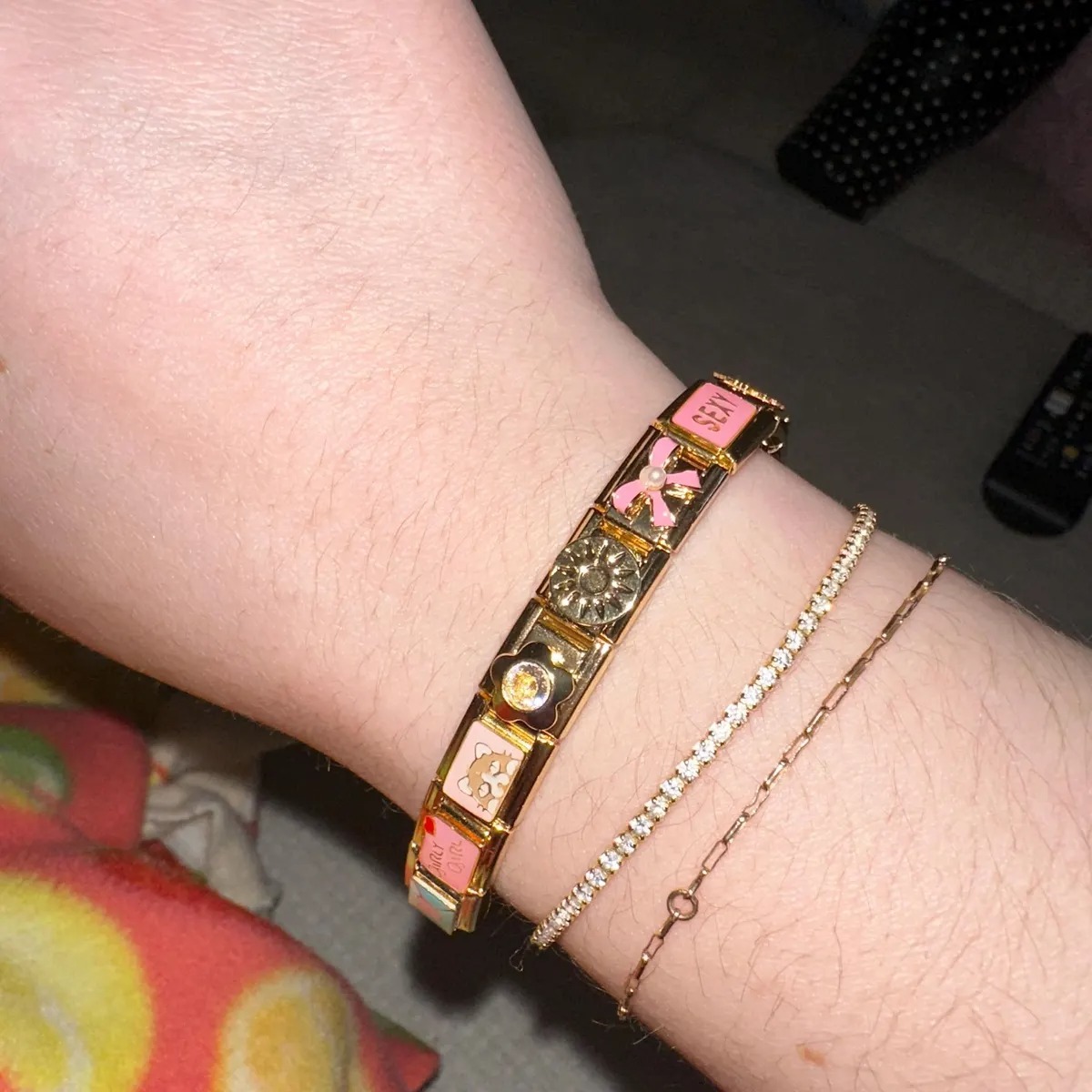 Personalized Italian Bracelet, Custom Gold Italy Charms, Gold Italian Bracelet, Italy Charms, Gold Italian Charm Bracelet, Gift for Her