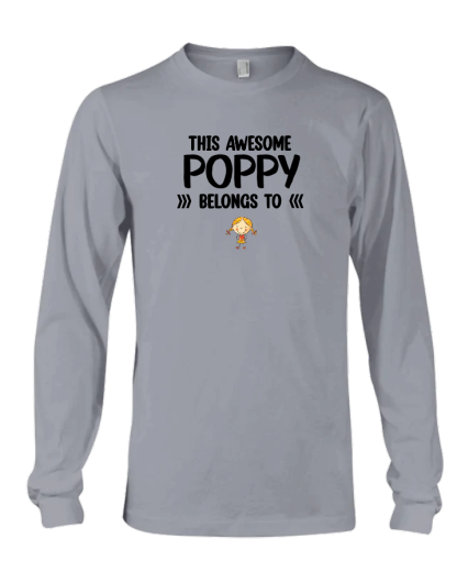 This Awesome Poppy Belongs To, Custom Poppy And Kids, Grandpa Gift TH