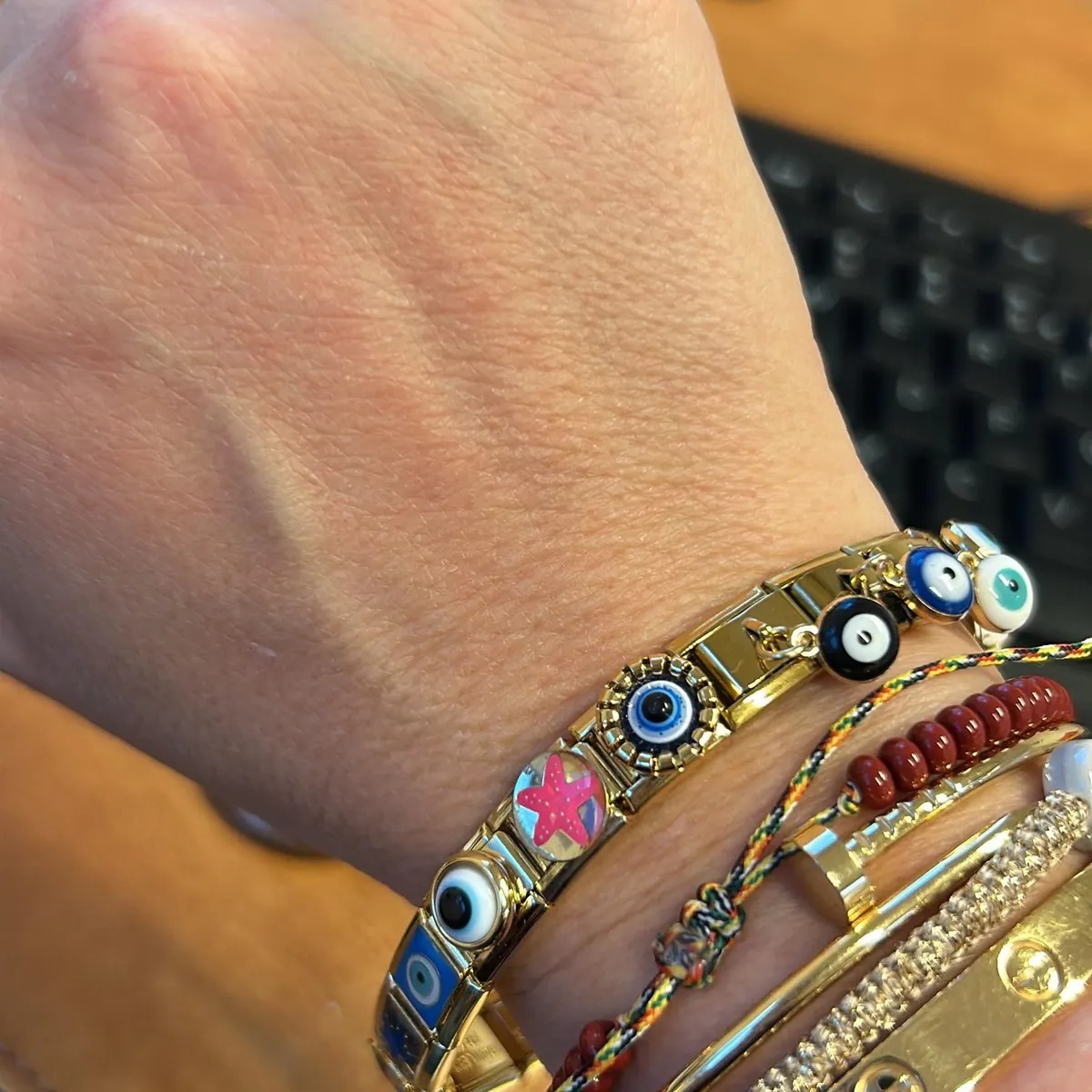 Personalized Italian Bracelet, Custom Gold Italy Charms, Gold Italian Bracelet, Italy Charms, Gold Italian Charm Bracelet, Gift for Her