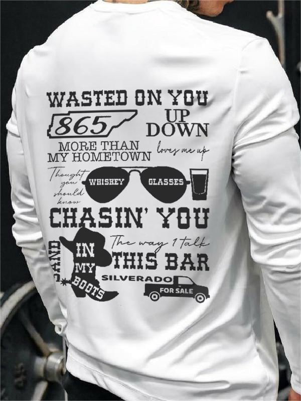 Men's Wallen Last Night We Let The Liquor Talk Long-Sleeve T-Shirt