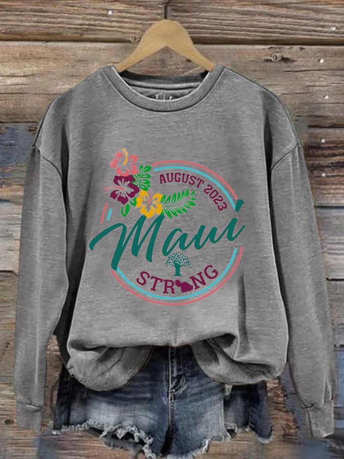 Women'S Maui Strong Print Long Sleeve Sweatshirt