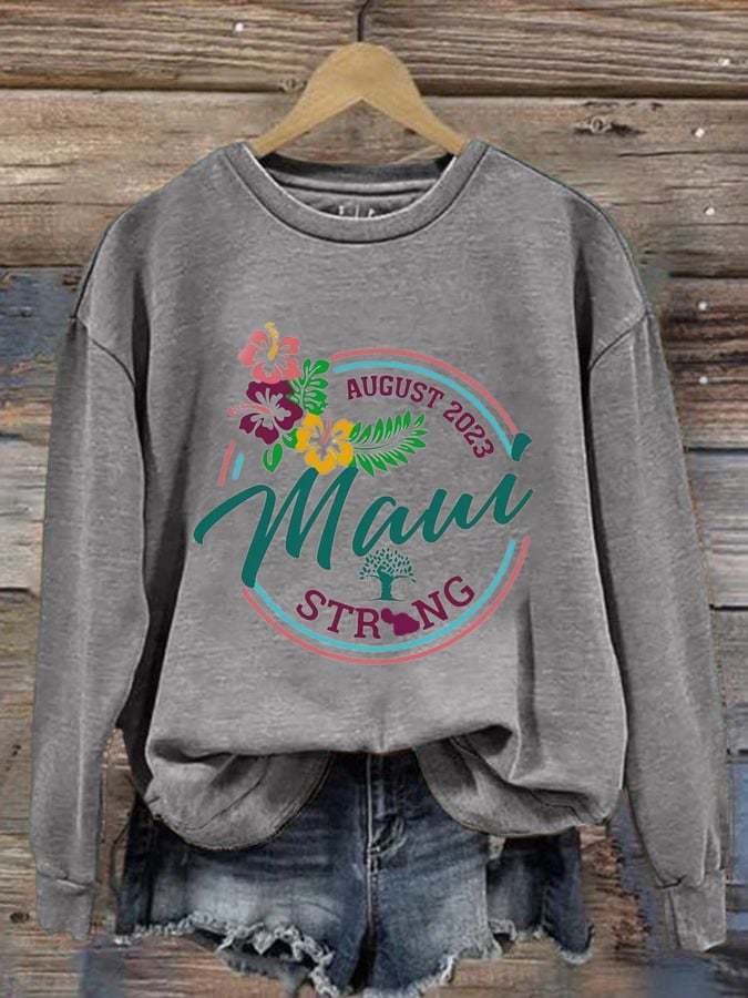 Women'S Maui Strong Print Long Sleeve Sweatshirt