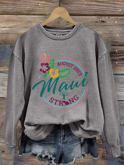 Women'S Maui Strong Print Long Sleeve Sweatshirt
