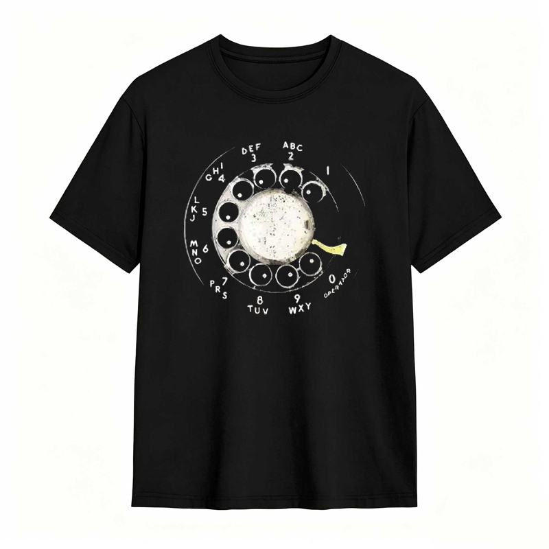 Vintage Rotary Phone Dial Pattern T-Shirt