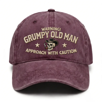 Warning Grumpy Old Man Embroidery Cap