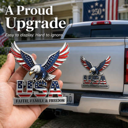 49% OFF - ★USA Faith, Family & Freedom★ Metal Emblem