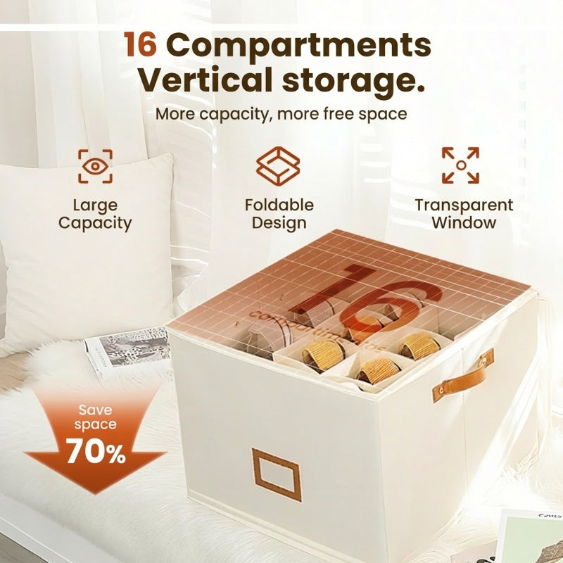 📢📢50% OFF !!!⏰ Fabric Shoe Organizer Storage Box👟– Foldable Design, Large Capacity, Dustproof & Breathable, Space-Saving for Closet & Bedroom 🧺