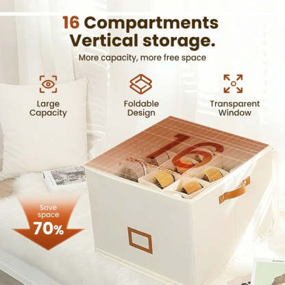 📢📢50% OFF !!!⏰ Fabric Shoe Organizer Storage Box👟– Foldable Design, Large Capacity, Dustproof & Breathable, Space-Saving for Closet & Bedroom 🧺